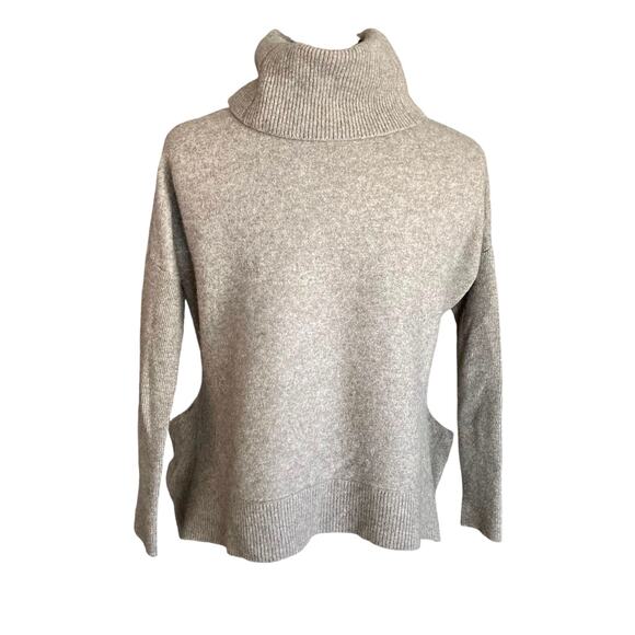 Cynthia Rowley 100% Cashmere Turtleneck Sweater Taupe SMALL Fall Cozy Warm - Picture 3 of 5